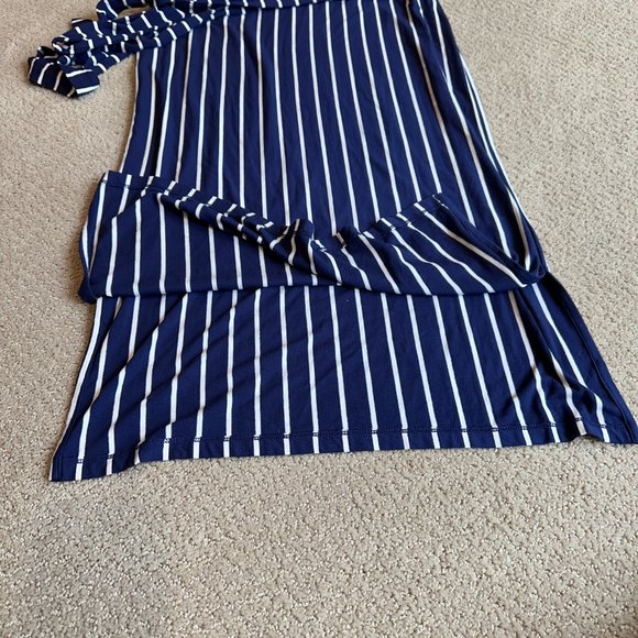 C&C California Dress Midi Tank Jersey Knit Navy White Stripe Coastal Boho SMALL - Picture 8 of 8